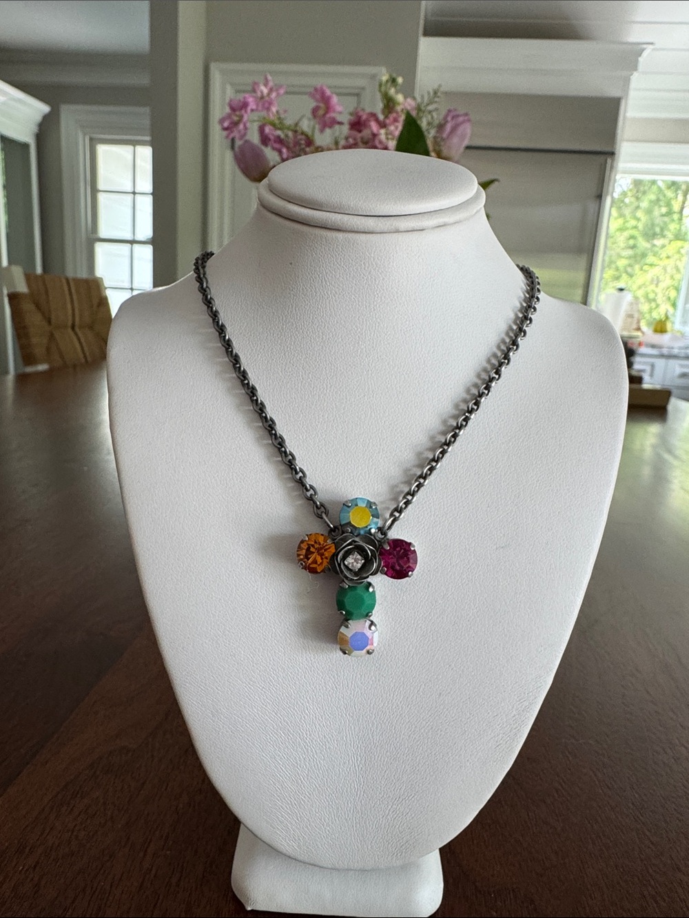 Sabika Multicolor Crystal Cross Pendant Necklace - Women's Jewelry